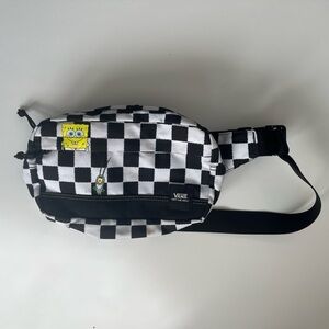 Vans x SpongeBob Black and White Checkeboard pattern cross body bag